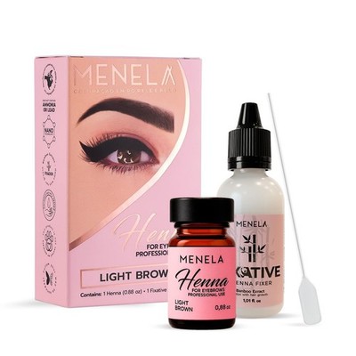 Eyebrow Henna Tint Kit   Light Brown   Up to 60 Applications, DIY & For Profe...