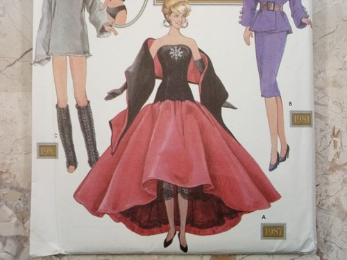 Simplicity 7037 EXTRAVAGANT EIGHTIES 80s Doll Collector Club 11.5" Fashion UNCUT - Picture 5 of 8