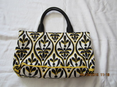 Preowned Women's Black, White & Yellow Talbots Handbag 4'' by 10'' - 8 1/2'' High