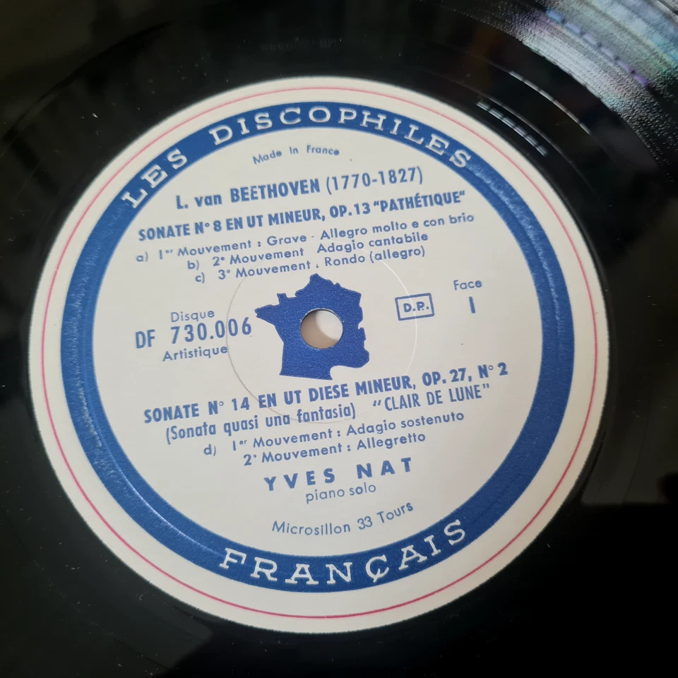 LP 33 T BEETHOVEN Sonates YVES NAT Piano Discophiles Français Mono DF 730.006 - Photo 4/4