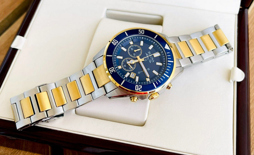 Bulova 98B230 Marine Star Chronograph Blue Dial Dual Tone Men's Watch ...