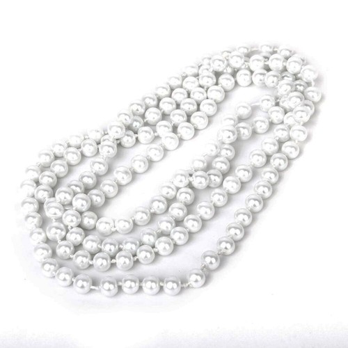 Fashion Bead Style Long Sweater Chain Necklace (White) Sweater necklace