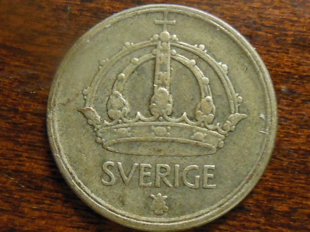 1950-TS Sweden Twenty Five (25) Ore 