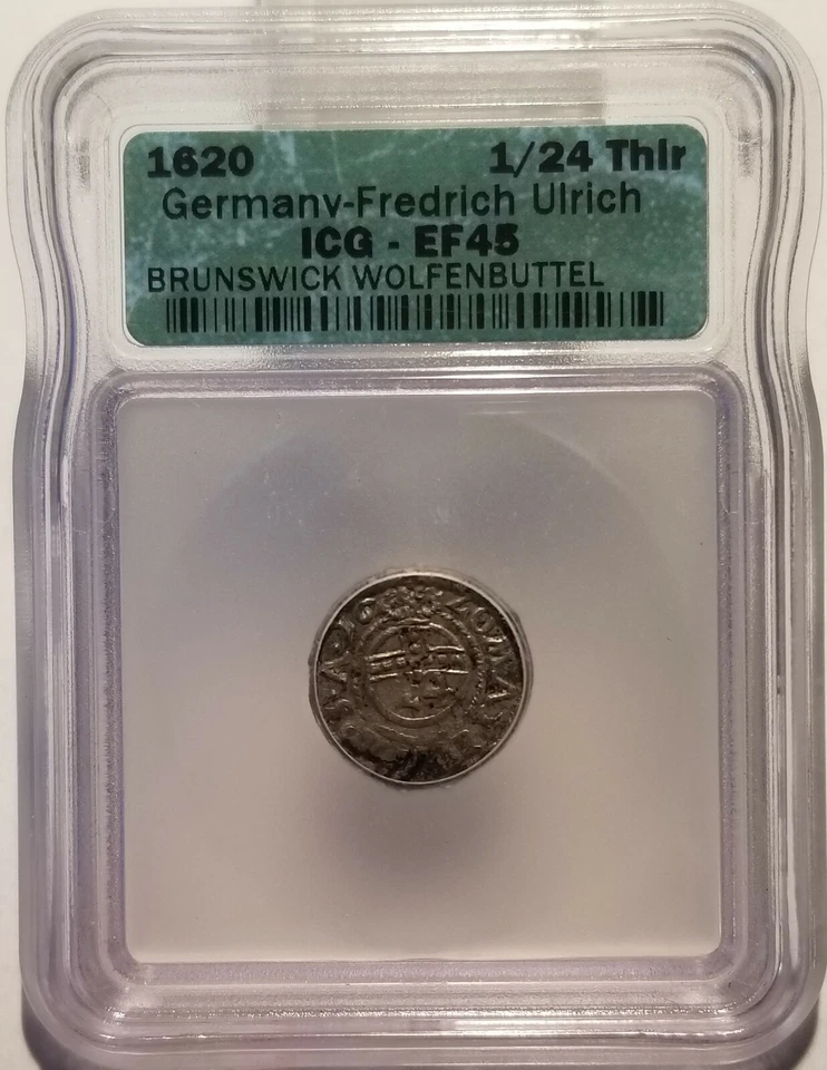1620 German States 1/24 Silver Thaler, Brunswick-Wolfenbuttel, ICG EF45 - Image 3 of 4