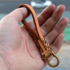 Handcrafted Plant Leather and Solid Brass Hea...