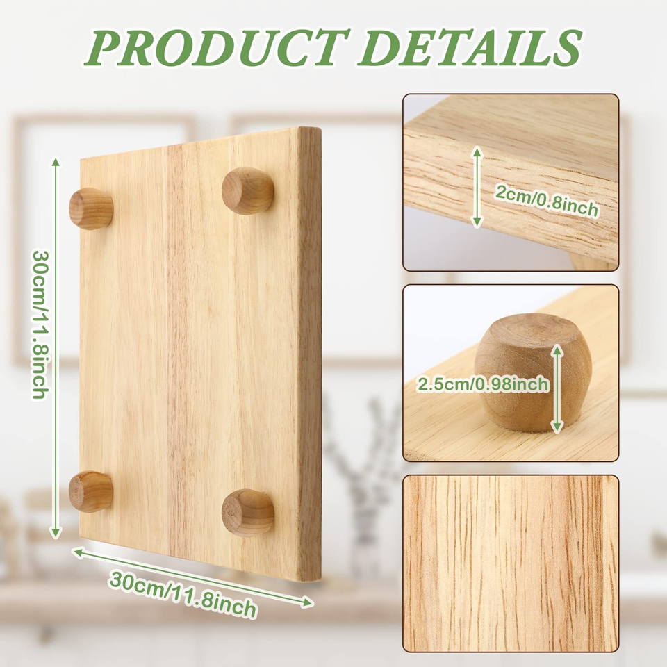 Wood Cutting Board with Feet Chopping Block Cutting Board Square