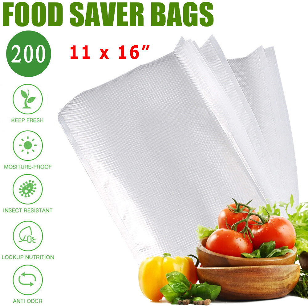 200 Vacuum Sealer Bags 11x16" Quart Food Vac Storage for Food Saver