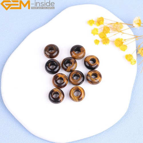 10 piezas espaciadoras cuentas de piedra natural rosquilla de jade para hacer joyas 14 mm Reino Unido - Imagen 71 de 108