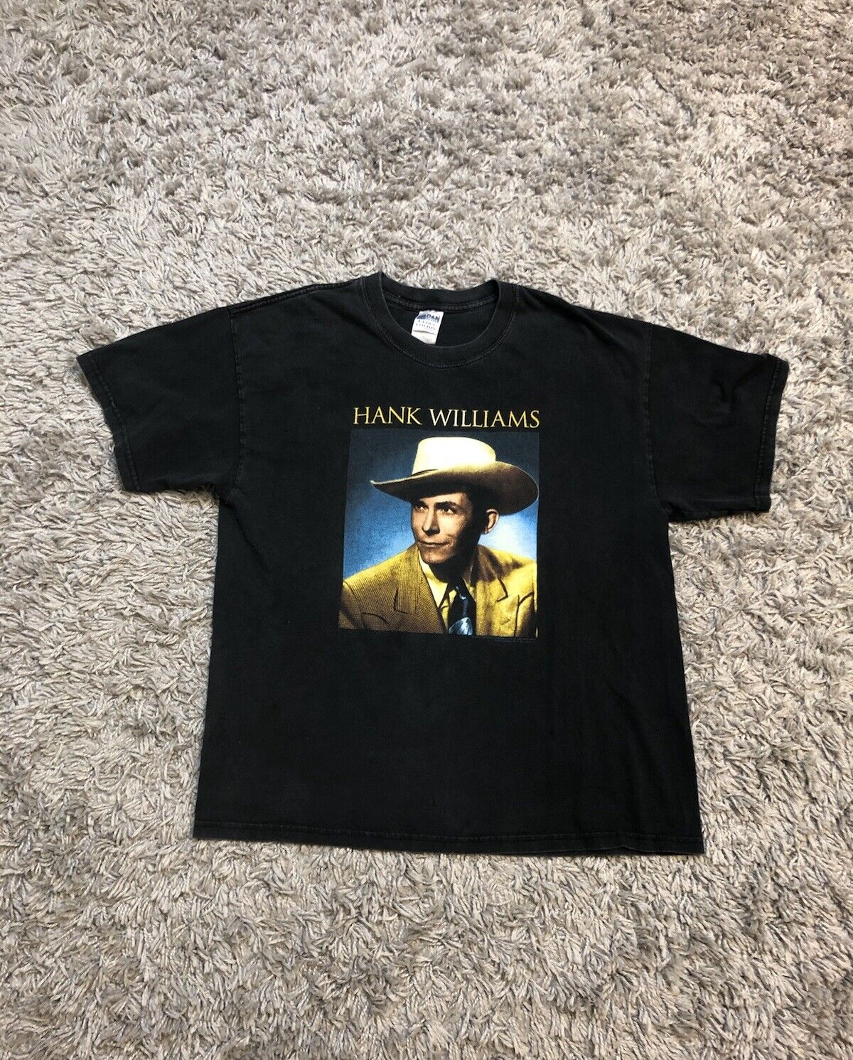 VINTAGE 2002 Hank-Williams T-Shirt XL Merch Faded Black Graphic Tees 00s Y2K-image