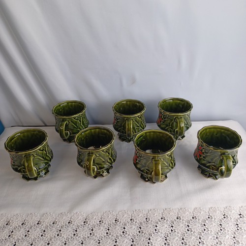 Vtg Enesco Pointsettia Punch Bowl Set Tom & Jerry E-9834 In Box Christmas Party - Picture 16 of 24