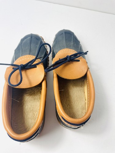 Sporto Pamela Duck Shoes Waterproof Weather Loafer Bootie Navy Blue Brown Sz 7 - Picture 5 of 6