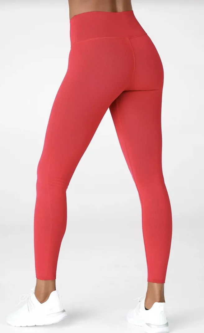 Fabletics High Waisted SculptKnit Legging Seamless Compression Persimmon Red  L