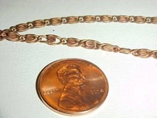 10 FEET VINTAGE COPPER COATED STEEL "S" STYLE 3mm. FANCY CHAIN N8