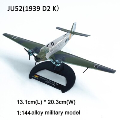 1:144 Alloy Diecast Military Model World War II Junkers Ju
