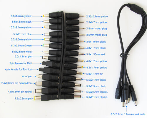 1set 28 in 1 Universal Notebook Laptop AC DC Charger Power Adapter with DC Cable - Picture 1 of 4