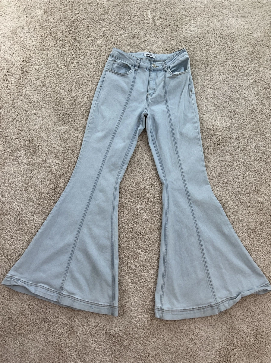 Rue 21 Womans Jeans 5 Denim Blue Wide Bell Flare eBay
