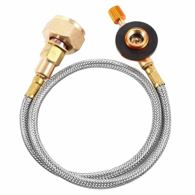 Braided Hose Gas Connector Burner Adapter Valve Camping Cooking Tank