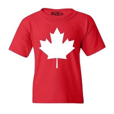 Canada White Maple Leaf Kids T-Shirt Canadian Shirt