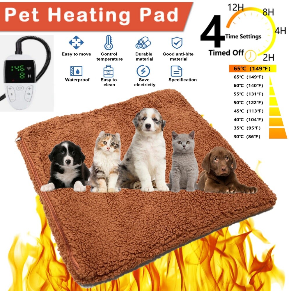 Large Electric Pet Heating Pad for Cat Dog Indoor Outdoor Waterproof