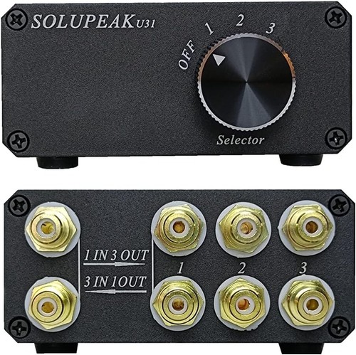 Premium RCA Switch Box, Interruttore Audio 3 in 1 Out, Scatola Switch Stereo con Signa... - Foto 6 di 7