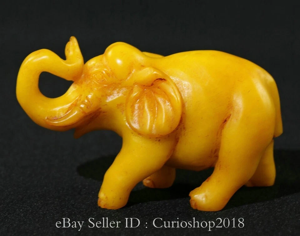 4.4" Old Chinese Tianhuang Shoushan Stone Fengshui Elephant Animal Sculpture - Image 4 of 4