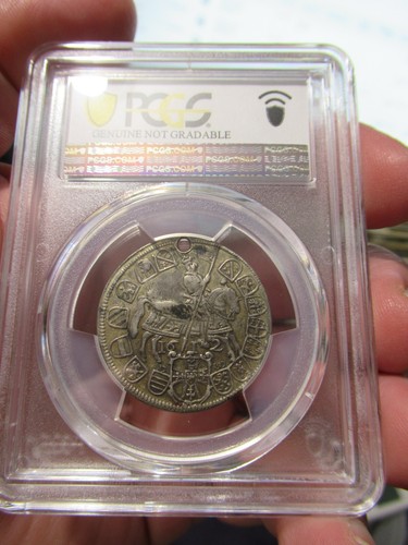 Moneda Thaler 1/4 de plata alemana 1612 RARA, Maximiliano III, PCGS EN MUY BUEN ESTADO - Imagen 5 de 5