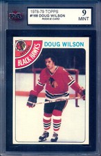 1978 Topps Hockey #168 Doug Wilson Rookie Graded KSA 9 MINT Chicago Blackhawk RC