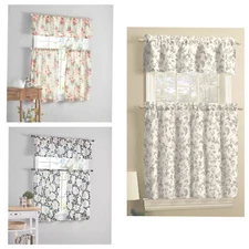 Mainstays Floral 3 Piece Window Curtain Set