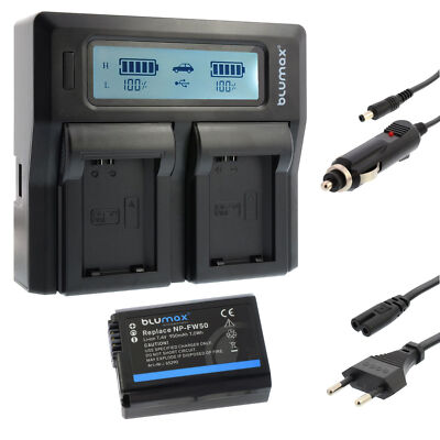 1x Akku + Lader für Sony NP-FW50  Alpha 5000 6000 6500  7R 7S 7R II  950 mAh