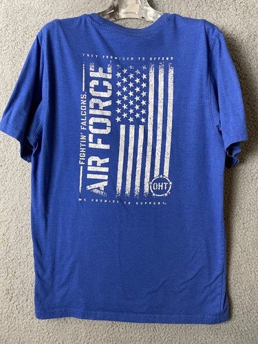 Colosseum Air Force TShirt Mens L Blue Graphic Flag White Text Fightin Falcons - Picture 2 of 8