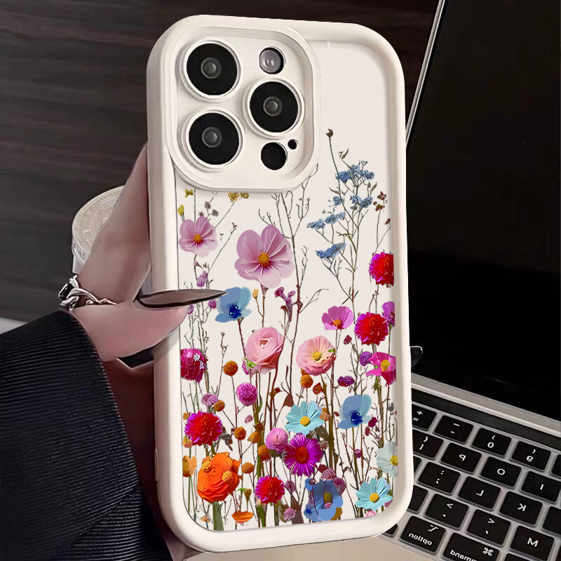Case For iPhone 16 15 14 17 Pro Max 13 12 11 8 7 Flower Rose