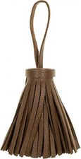Quaste/Tassel, VENO, Lederimitat, Aufhänger 60mm, Gesamtlänge 11cm, Dunkelbraun