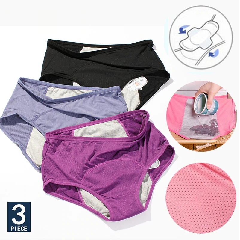 3pcs Pantis Menstruales, Manténgase SEGURA con las Bragas para Periodo  Menstrual