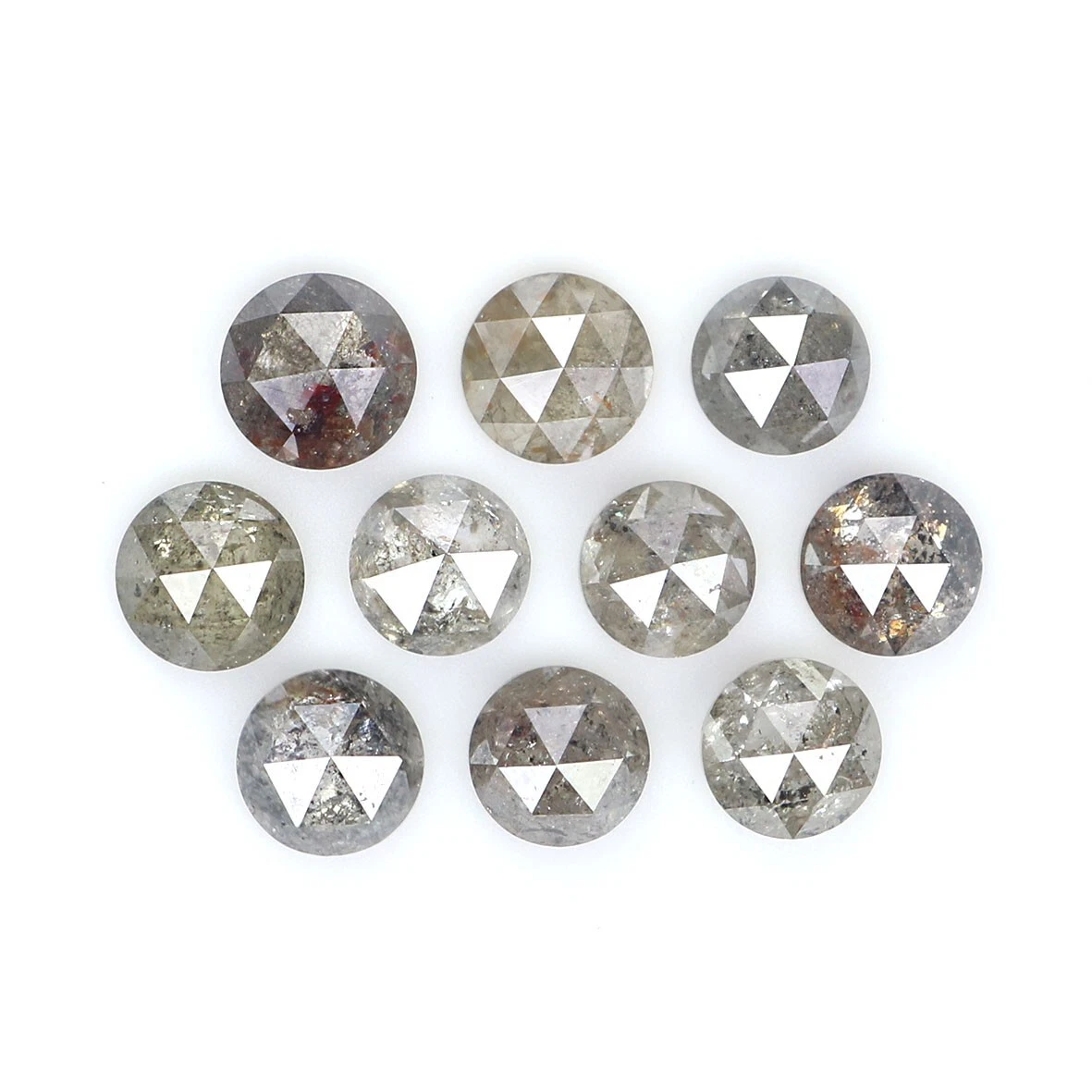 Natural Loose Rose Cut Black Grey Color Diamond 2.09 CT 3.55 MM