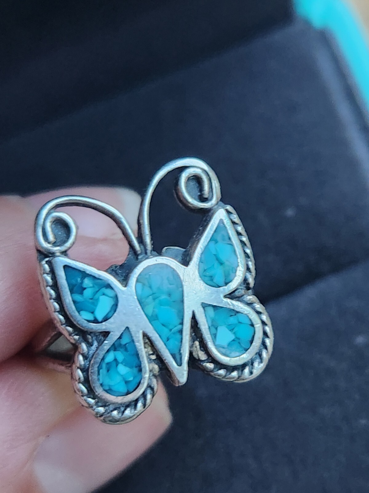 Mnyixsi Vintage Chinese Happy Ring - 925 Sterling Silver Gold Enamel Adjustable Stacking Ring