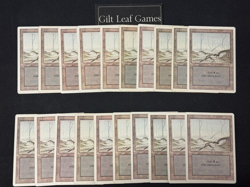 MTG *20 Swamp Basic Land White Border (Same Art) * (NM/LP) Revised Magic