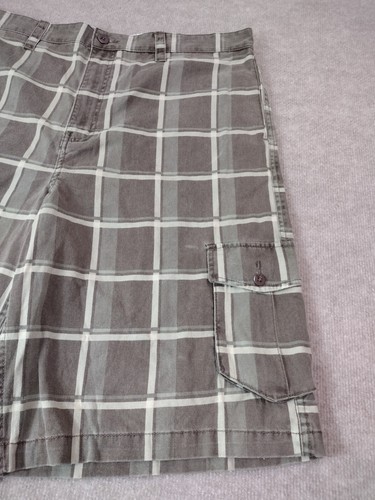 NWT Tony Hawk Brown Plaid THY19S1011 Flat 11" Inseam Cargo Shorts Skater Sz 38 - Picture 2 of 15