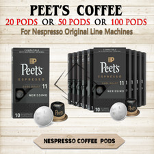 Peets Coffee Nerissimo 30 or 50 pods Nespresso Original Line Dark Roast Espresso