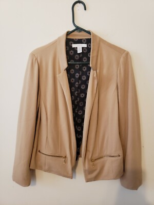 Chico's 1 Blazer Jacker Beige Long Sleeve. Open front. I.