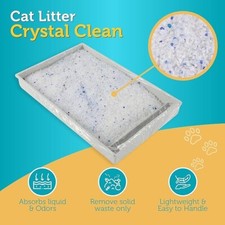 Reusable Self-Cleaning Cat Litter Box Tray Refills with 4.5 LB Crystal Cat Litte