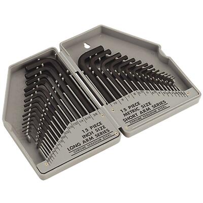 30 Piece Allen Key Set Metric Imperial Hex Keys Hexagon Wrench Set ...