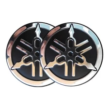 KIT 2 STICKERS 3M RELIEF 3D FORK 50mm TMAX XMAX SMAX NMAX SILVER EMBLEM R1 R3 R6