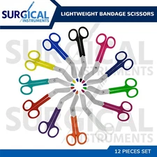 12 Pcs Lightweight Color Bandage Scissor 5.50" Paramedic Nurses HOLIDAY GIFT