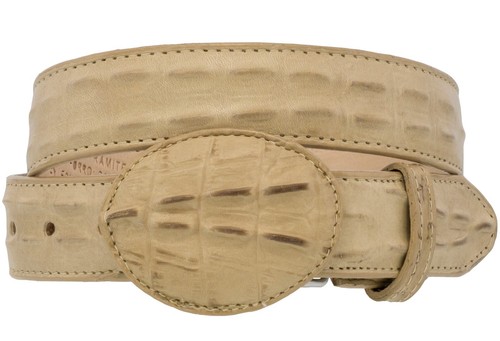 Kids Sand Western Belt Cowboy Wear Crocodile Pattern Leather Rodeo Buckle