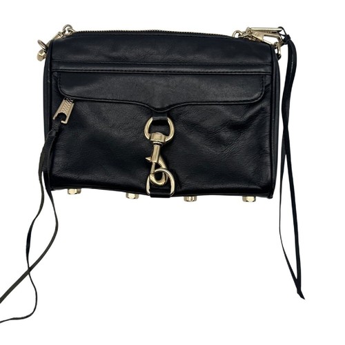 Borsa a tracolla Rebecca Minkoff borchie convertibile pelle nera moto designer