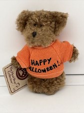 Boyd  s Bear Plush Miniature Happy Halloween Head Bean Collection Orange Shirt 3  