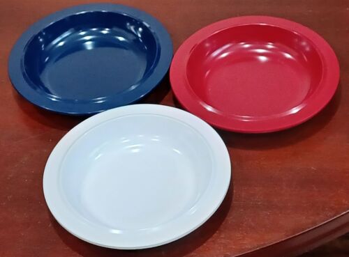 Schalen Vintage Rosti Mepal Müsli Suppe Dänemark D195 rot weiß blau 3er Set - Bild 2 von 12