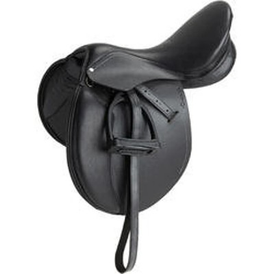 Handmade Leather All-Purpose English Close Contact Saddle – Size 16 Inches, Includes Girth, Stirrups, Straps