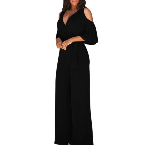 Women Dressy Elegant Party Summer Casual Lounge Wide Leg Work Rompers Overalls - Picture 25 of 32
