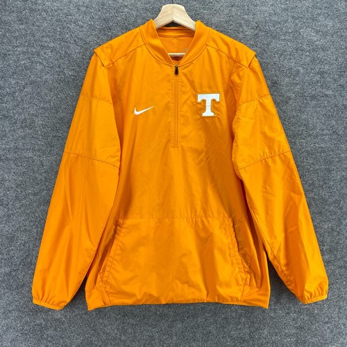 Nike Activewear Jacke Herren M Medium Orange Rundhals Reißverschluss Langarm Dri Fit